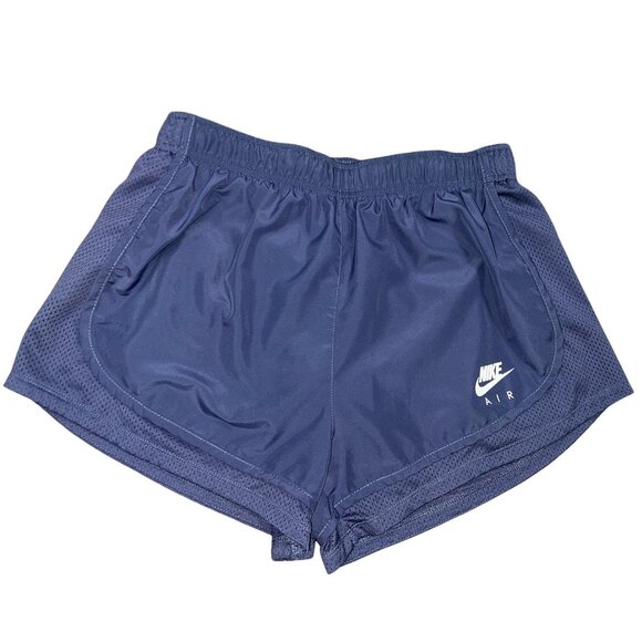Nike Air Women's Dri-Fit Navy Running Shorts With Mesh Paneling & Elastic Waistb - Picture 1 of 6